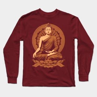 Gautama Buddha Meditations - Coffee Long Sleeve T-Shirt